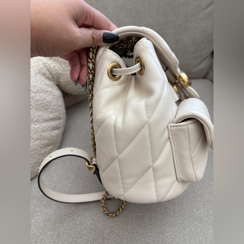 Coach Tabby Backpack With Pillow Quilting - Brass/Chalk - Picture 8 of 11